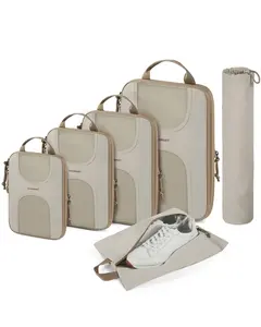 Compression Packing Cubes for Travel, 6 Set Packing Cubes for Suitcases, Lightweight Suitcases Organizers Bag Set & Compression Travel Cubes, Travel Essentials Packing Organizers