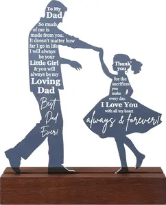Dad Gifts from Daughter for Birthday Father's Day Christmas Valentine's Day Easter Present - Meaningful Sentimental Dancing Acrylic Plaque Keepsake Desk Decor for Bonus Step Papa Daddy