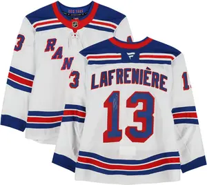 Alexis Lafreniere New York Rangers Autographed Game-Used #13 White Set 3 Jersey from the 2024-25 NHL Season - Fanatics Authentic Certified