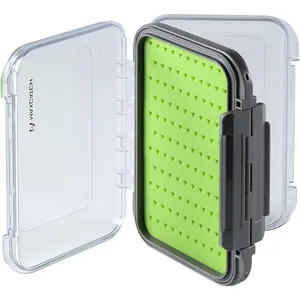 Waterproof Double-Sided Fly Box - Lightweight & Durable Fly Fishing Box with Clear Lid & Easy Grip Foam for Dry & Wet Flies Storage