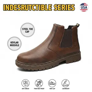 Everyday Splash-proof Smash-proof Puncture-proof Breathable Safety Shoes Unisex Chef Work Shoe Waterproof Anti-slip Durable Outdoor Comfortable for Warehouse Operations Logistics and Material Handling Men Women Kevlar Sole