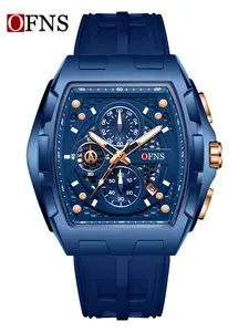 OFNS 1203 Fashion Hot Watch Multifunctional Chronograph Wrist Watch Three-eye Six-pin Quartz Watches Calendar Business Men's Watch