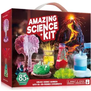 Science Kits- 85+ Experiments Educational Toys, STEM Activities with Erupting Volcano and Growing Crystal Tree for Kids Aged 6 7 8+