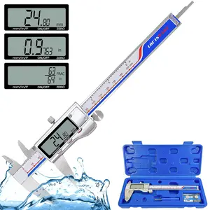Digital Caliper, Vernier Caliper Measuring Tool with Stainless Steel,  Micrometer Caliper with Large LCD Screen, Auto-Off Feature, Easy  from Inch Metric Fraction, (6 Inch//150 mm)