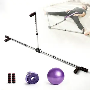 Leg Stretcher, 3 Bar Stainless Steel Split Machine, 9-Hole Adjustable Stretching Training Machine for Yoga, Gym, Fitness, with Yoga Ball