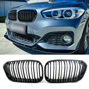 FOR BMW F20 F21 LCI FRONT KIDNEY GRILLE GRILL GLOSS BLACK DOUBLE SLAT 2015-2019