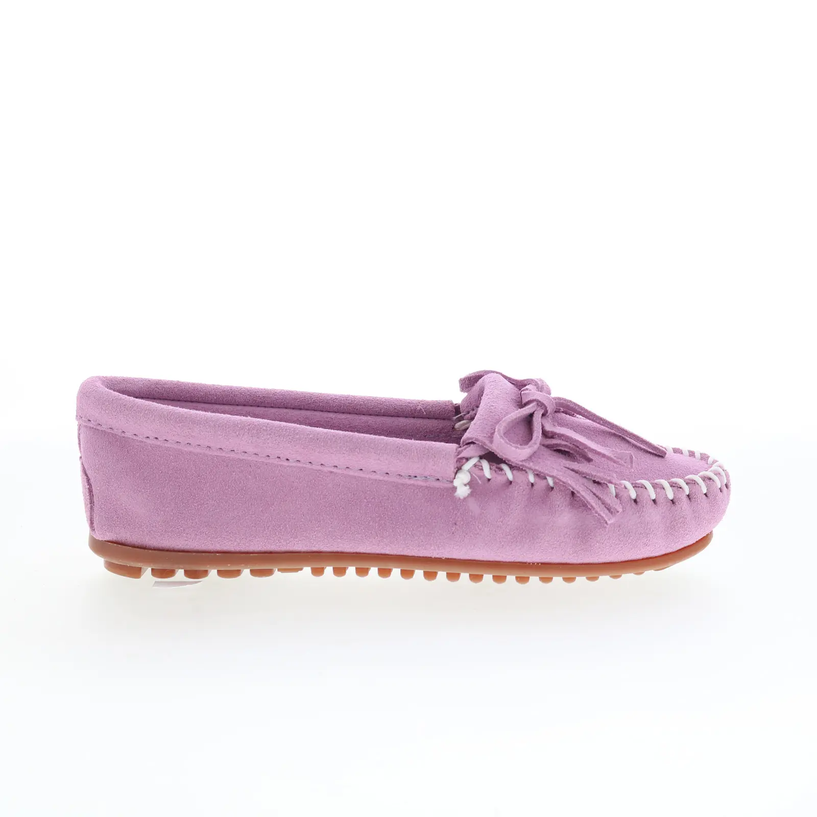 Minnetonka Kilty 406PW Womens Purple Wide Suede Slip On Loafer Flats Shoes