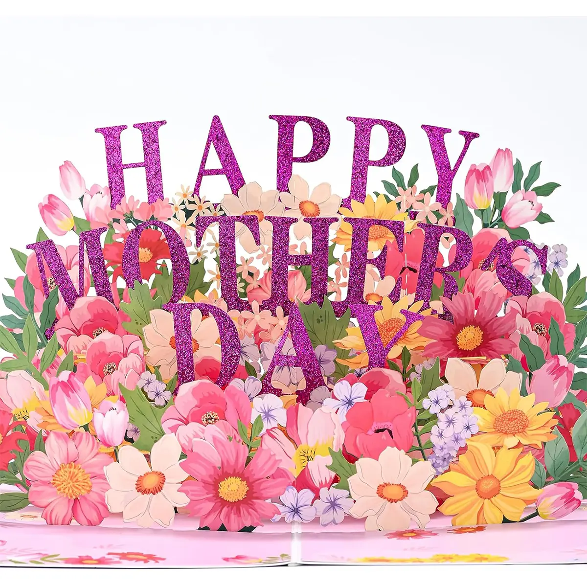 Mother’s Day 3D Pop Up Card Sunflower Butterfly Floral Bouquet – Unique Keepsake Greeting Card with Note Tag for Mom, Grandma & Women Card Design Message Card