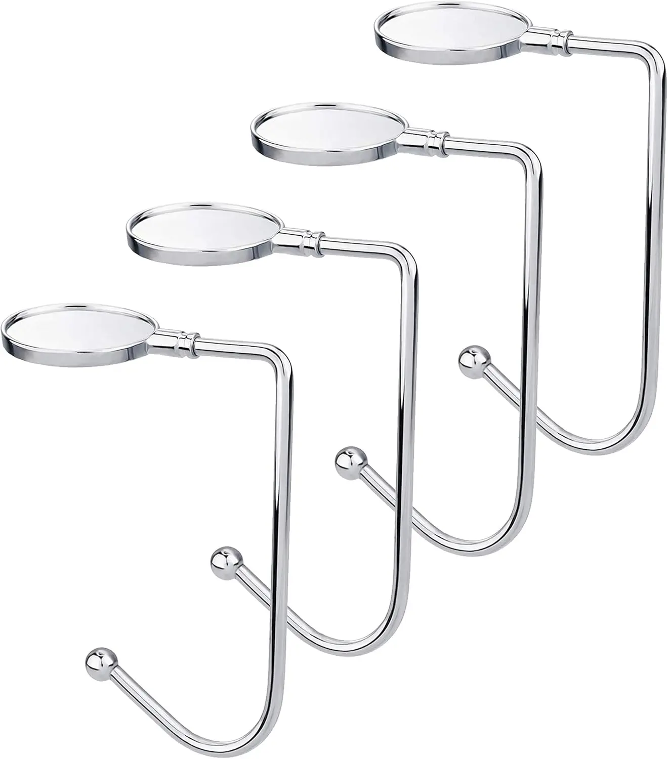 4PCS Metal Zinc Alloy Silver Stocking Holder Mantel Hook Set - 3.94x2.76 inches, Durable Safety Grip, Holiday Christmas Decor for Fireplaces/Desk Mount, Father's Day Home Supplies