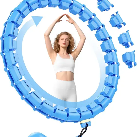 Adjustable Portable Hula Hoop for Adults - 24 Plastic Links, 26-47 in Detachable Design, Non-Drop Workout Equipment for Gym & Home, Ideal for Hula Hooping & Gym Workout