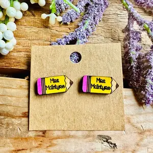 Teacher pencil earrings