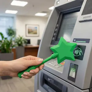 3D Printed Star Shape Inductive Payment Card Holder, Contactless Magic Wand, Fun Card Container, Creative Gift for Easter, Valentine's Day, Christmas
