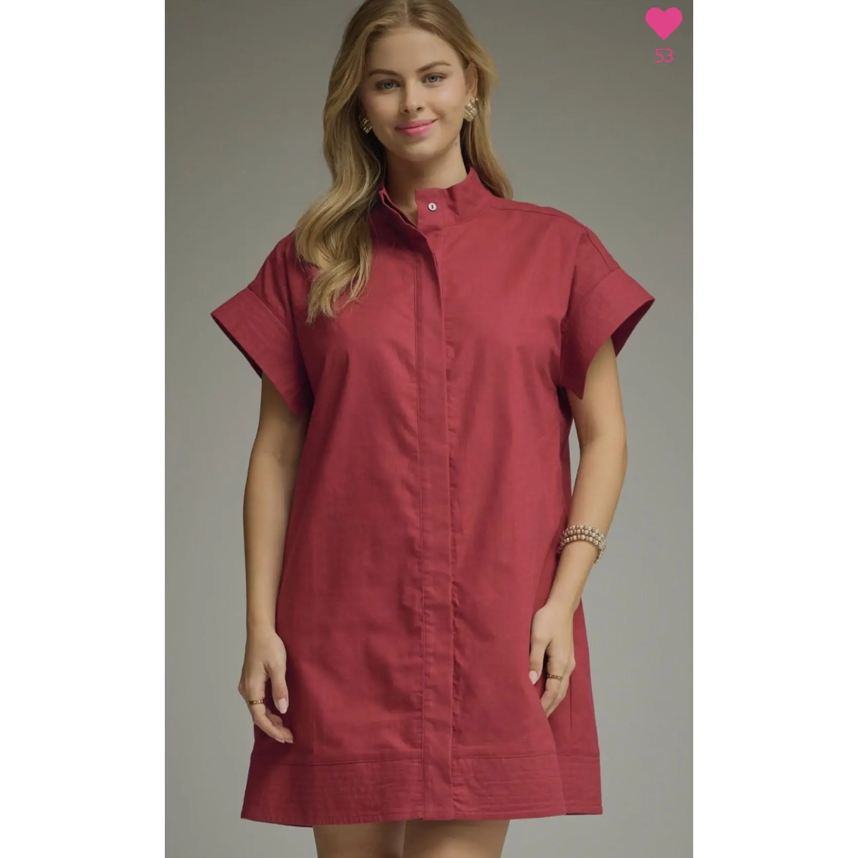 Entro Merlot button down dress