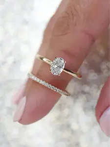 2pcs Couple Ring Set, Promise Rings for Women & Men, Elegant Jewelry Gift