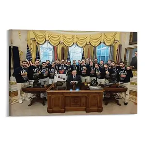 USA Hockey Olympic Gold Champions Historic White House Oval Office Poster