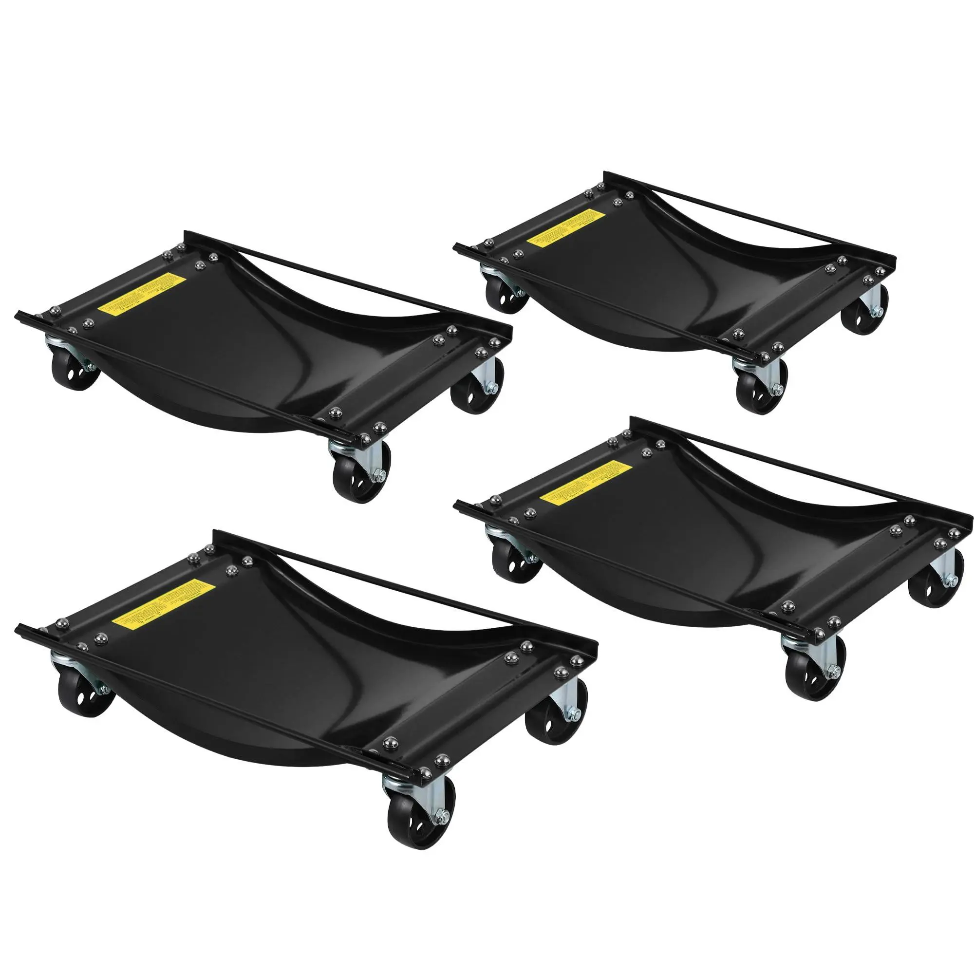 Gaomon 4-Piece Heavy-Duty Wheel Dolly Jack Set - 1500lbs per Piece Load Capacity, Pedal Lift, 12in Lifting Range, 4-inch Steel Twin Rollers, 77.16 lbs Mechanical Jack for Car/SUV Tire Move & Repair