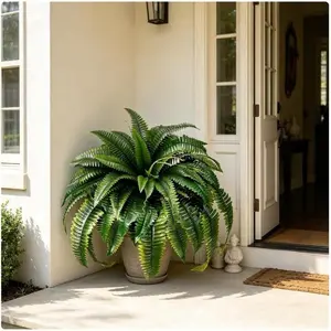 Artificial  Fern Bush- 1 Packs Large Artificial Ferns for Outdoors & Indoors, 45Inch Large Faux Ferns with 88 Fronds, Suitable for Office & Living Room Decor, Garden Porch Decor