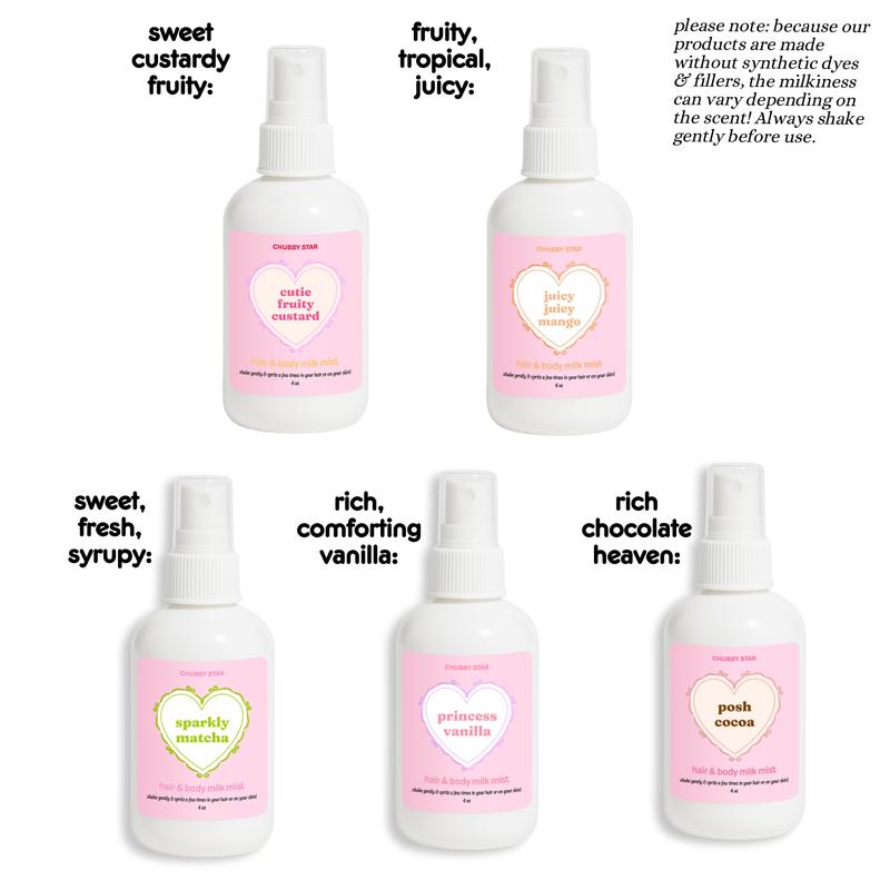 Hair & Body Milk Mists ~ Choose Your Own Scent ~ Fragrant Hair and Body Spray Milky Mists