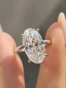 Elegant S925 Silver Cz Ring for Women, Vintage Oval Design, Hypoallergenic, Perfect for Engagement & Birthdays, High-Quality Jewelry Gift