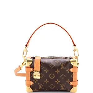 Pre-owned Louis Vuitton Canvas Coated, Metal Shoulder Bags Side Trunk Handbag Monogram Canvas PM by Rebag