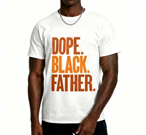 Dope Black Dad T-Shirt | Proud Black Dad T-Shirt – Bold Father’s Day gift for Black fathers and African American fathers; graphic tee, white tee, distressed album-style graphic tee