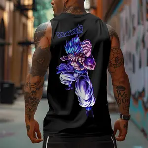 Dragon Ball DBZ Unisex Summer outfits men streetwear 80s 90s graphic tees cotton Anime tank tops men gifts