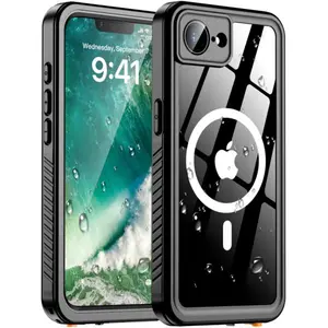 Waterproof Case for iPhone 16e Case Compatible with MagSafe Accessories, Full Body Shockproof Rugged Phone Case with Built-in HD Screen & Lens Protector 12FT Military Grade
