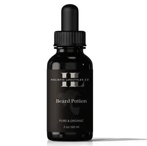 Beard Potion - Holistic Lifestyles Natural Beard Growth Oil with Pumpkin seed oil, Rosemary, Caffeine and more Hair Care Grapefruit Hypoallergenic Comfort