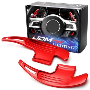 iJDMTOY Sports Red Aluminum Large Paddle Extensions For 2015-2023 Ford Mustang