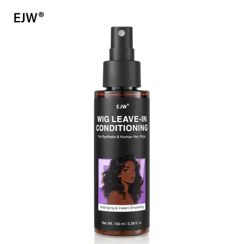 EJW No-Wash Hair Spray - Haircare De-Frizz Leave-In Treatment, Non-Greasy Formula, Smooth & Shiny, Solves Frizz & Tangles in 1 Spray-Comb, Suitable for Synthetic Fiber & Human Hair Wigs, De-Frizz Leave-In Treatments