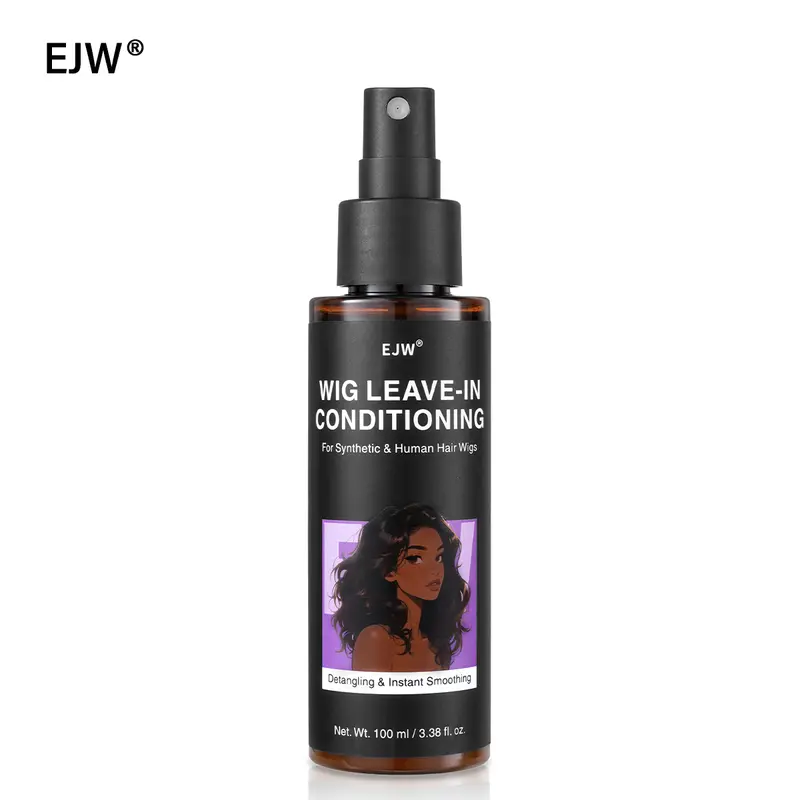 EJW No-Wash Hair Spray - Haircare De-Frizz Leave-In Treatment, Non-Greasy Formula, Smooth & Shiny, Solves Frizz & Tangles in 1 Spray-Comb, Suitable for Synthetic Fiber & Human Hair Wigs, De-Frizz Leave-In Treatments
