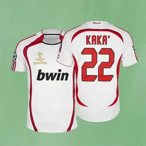 06 07 Away 22# KAKA Short Sleeve Soccer Jersey Fans Version White Red