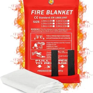 Emergency Fire Blanket, 40x40 Inch Safety Fireproof Cover, Flame Retardant, Durable, Compact, Ideal for Camping, Hiking, Home Use