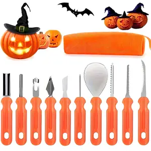 11pcs Halloween Pumpkin Carving Tool Set, Stainless Steel Carving Knife, Fruit Vegetable Carving Tools, Perfect for Holiday Crafting