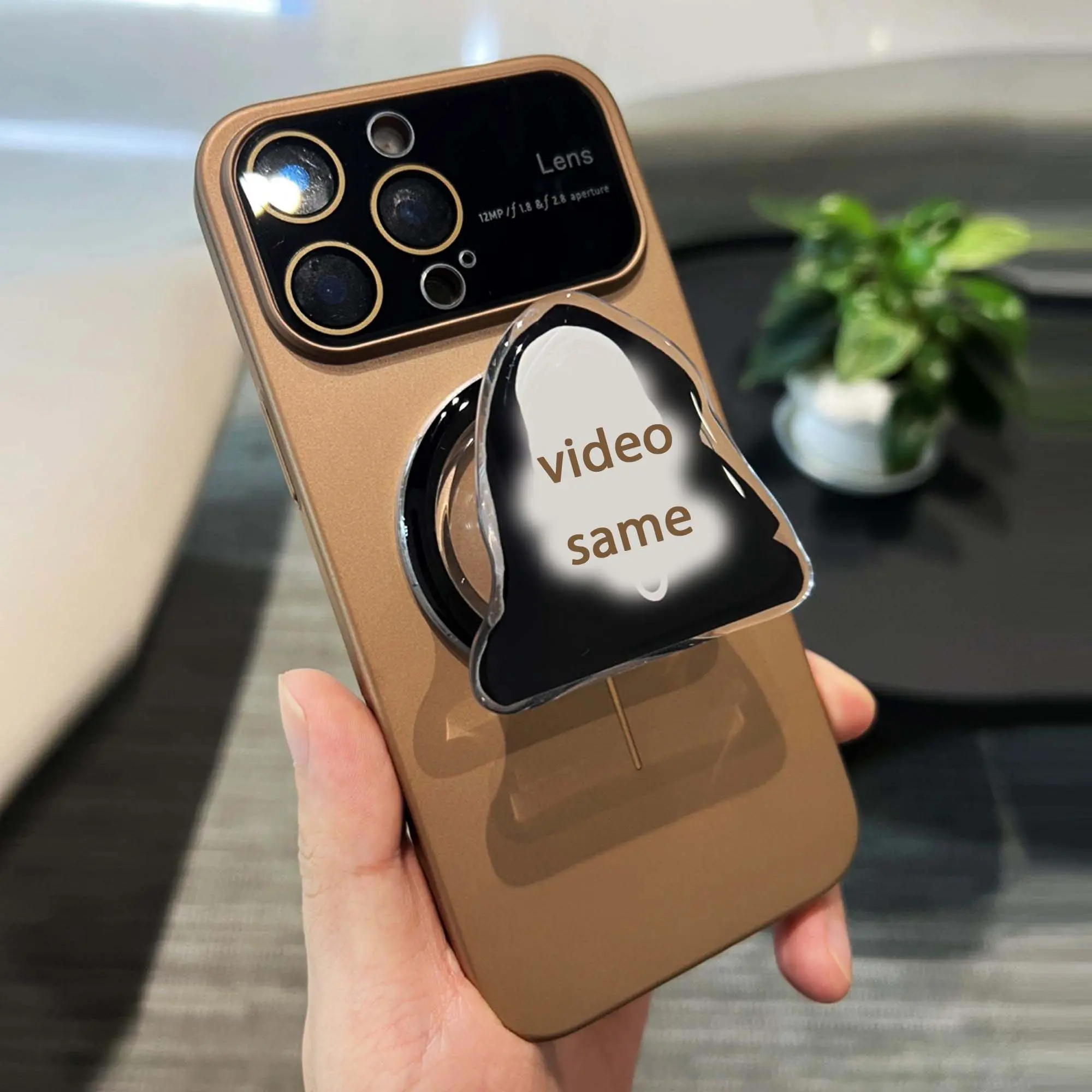 Cute Phone Grip Compatible with MagSafe Adapter Ring Included Magnetic Loop Grip and Phone Holder Cellphone Easy Install Secure Grip Hands-Free Use Black Glitter HL