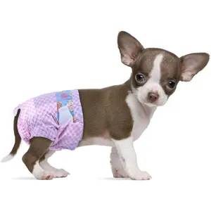Disposable Female  Diapers, Puppy Diapers with Adjustable Elastic Waistline for Female  or  in Heat,, Diaper with Wetness , XXS-10 Count