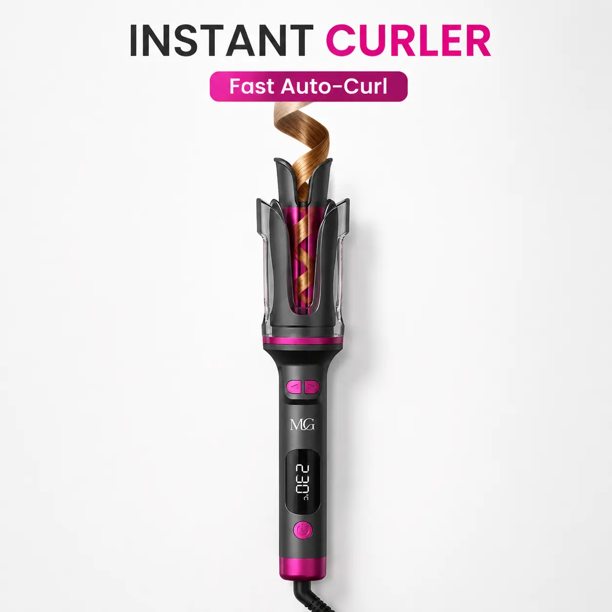 meige 360-Degree Rotating Auto Hair Styler, Large Ionic Ceramic Barrel for Smooth, Anti-Tangle Styles, 6 Temps for All Hair Types, Beauty Products for Beginners in Box