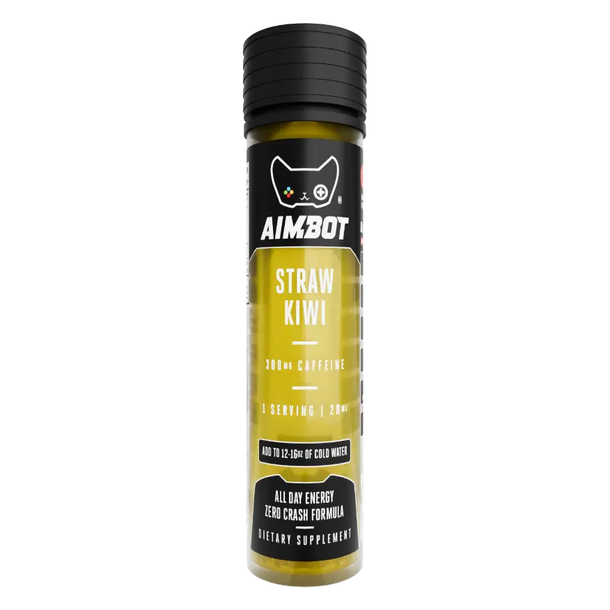 Aimbot Energy Boost – Strawberry Kiwi – Focus & Fuel | Sugar-Free | Zero Calories | 300mg Caffeine + Nootropics  Beverage Sport