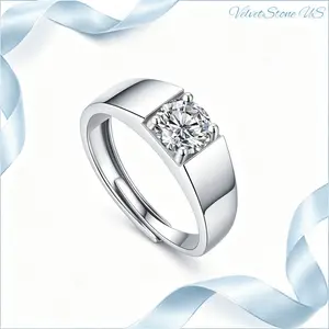 Men's Adjustable High-Version Artificial Diamond Ring - New, Fashionable Stylish Jewelry Accessory, Rings