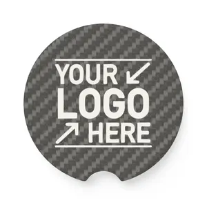 Custom Carbon Fiber Soapstone Car Coaster Cup Holder