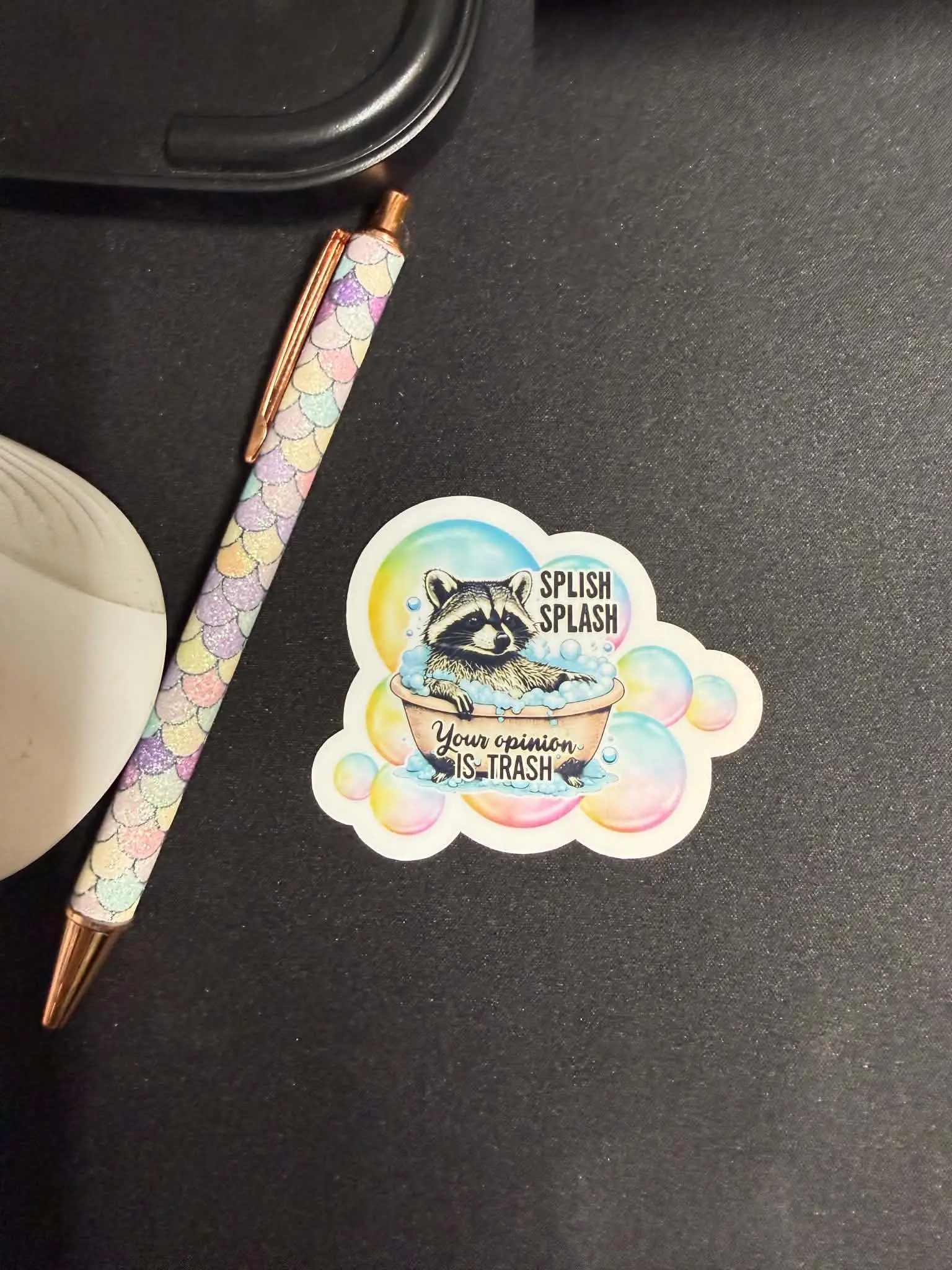 "Splish Splash Your Opinion Is Trash Sticker, Stickers for Scrapbooking, DIY Craft Decal", Includes Sticker