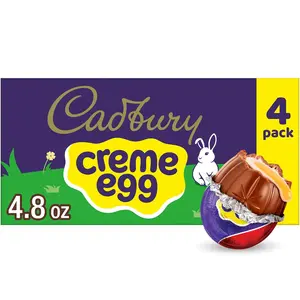 CREME EGG Milk Chocolate and Fondant, Easter Candy Box, 4.8 oz (4 Count)