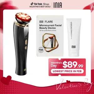 INIA FLARE All-in-One Facial Beauty Device, 3-in-1 Facial Massager Beauty Device for Face and Neck Skin Rejuvenation Lifting/ Tightening/ Infusing, Best Valentine's Day Gift for Her