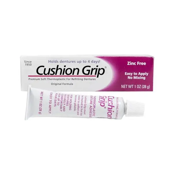 Cushion Grip Thermoplastic Denture Adhesive – Refits & Tightens Loose Dentures - 1 oz