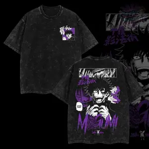 ToolHeaven GeeksRule4U Megumi Fushiguro Never Mind Jujutsu Kaisen Anime T-Shirt 100% Premium Cotton Relaxed Fit S-5XL Oversized Washed 230gsm American Made