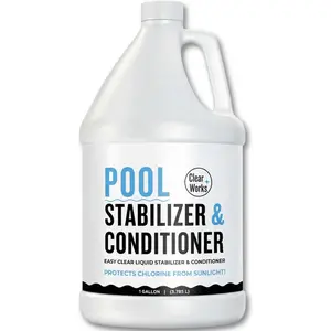 Cyanuric Acid Liquid Pool Stabilizer Chlorine Stabilizer for Pool Chemicals Swimming Pool Conditioner for Salt Pool & Chlorine 1 Gallon