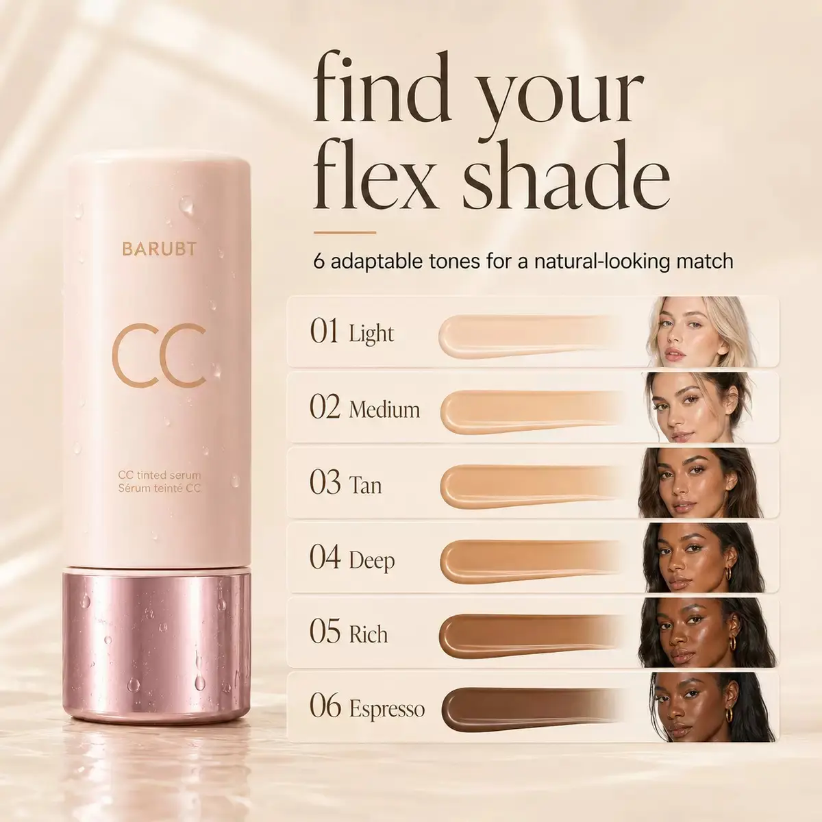 CC Tinted Serum | Lightweight Buildable CC Cream for Natural Makeup Finish CC Tinted Serum | Lightweight Buildable CC Cream for Natural Makeup Finish