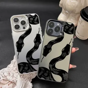 Creative Black Python Case for iPhone 17 Pro Max 17Air16/15/14/13/12/11 Pro Max XR XS E Plus ShockproofDrop Protection Durable Pc Smartphone Cover