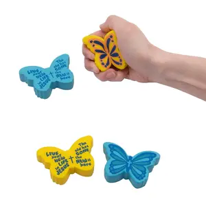 Religious Butterfly Stress Toys - 12 Pc.