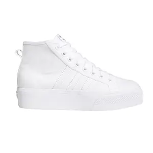 adidas Womens Nizza High Platform Sneakers Shoes Casual - White adidas Womens Nizza High Platform Sneakers Shoes Casual - White